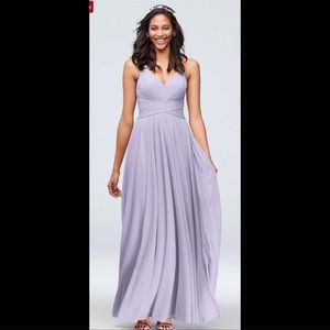 David’s Bridal Mesh Bridesmaid Dress in Lavender Haze + ADDED SLIT! Size 6